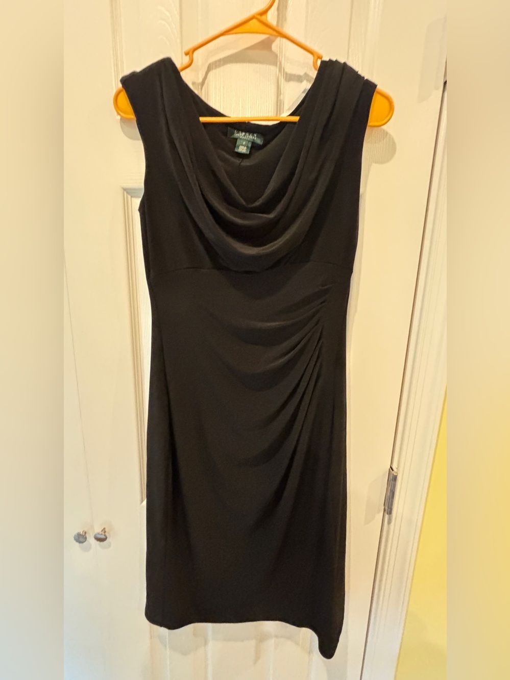 Ralph Lauren Black Sleeveless Cowl Neck Midi Dress